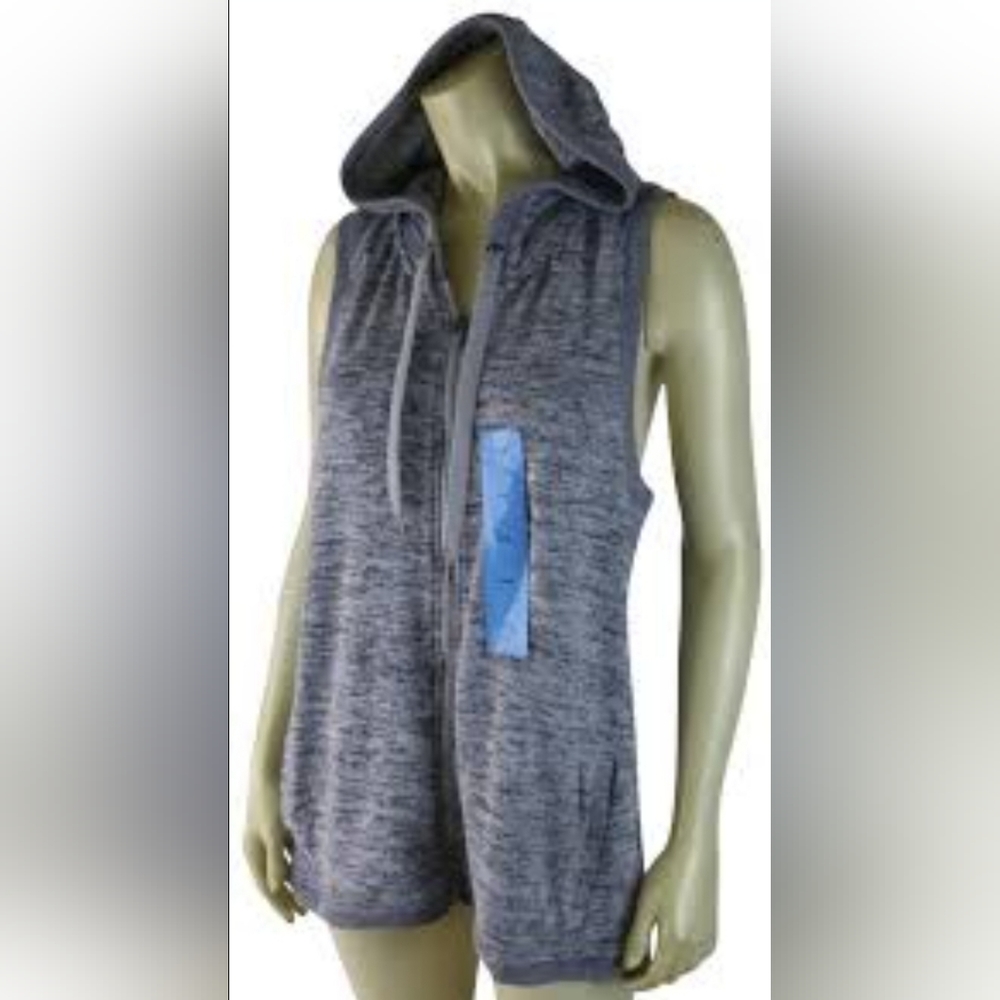 NWT Active Life hooded vest Womens XL grey